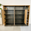 BAXTER Display Cabinet 190cm - Acacia & Carbon Grey