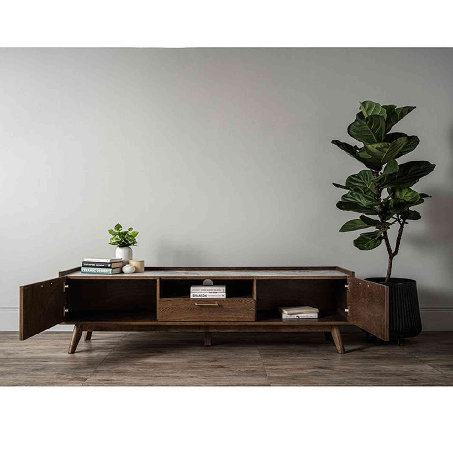 BREDA Entertainment TV Unit 180cm - Walnut