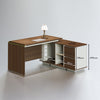 ANDERSON Executive Desk 1.6M Reversible - Hazelnut & Beige