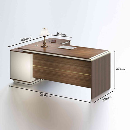 ANDERSON Executive Desk 2.0M Reversible - Hazelnut & Beige
