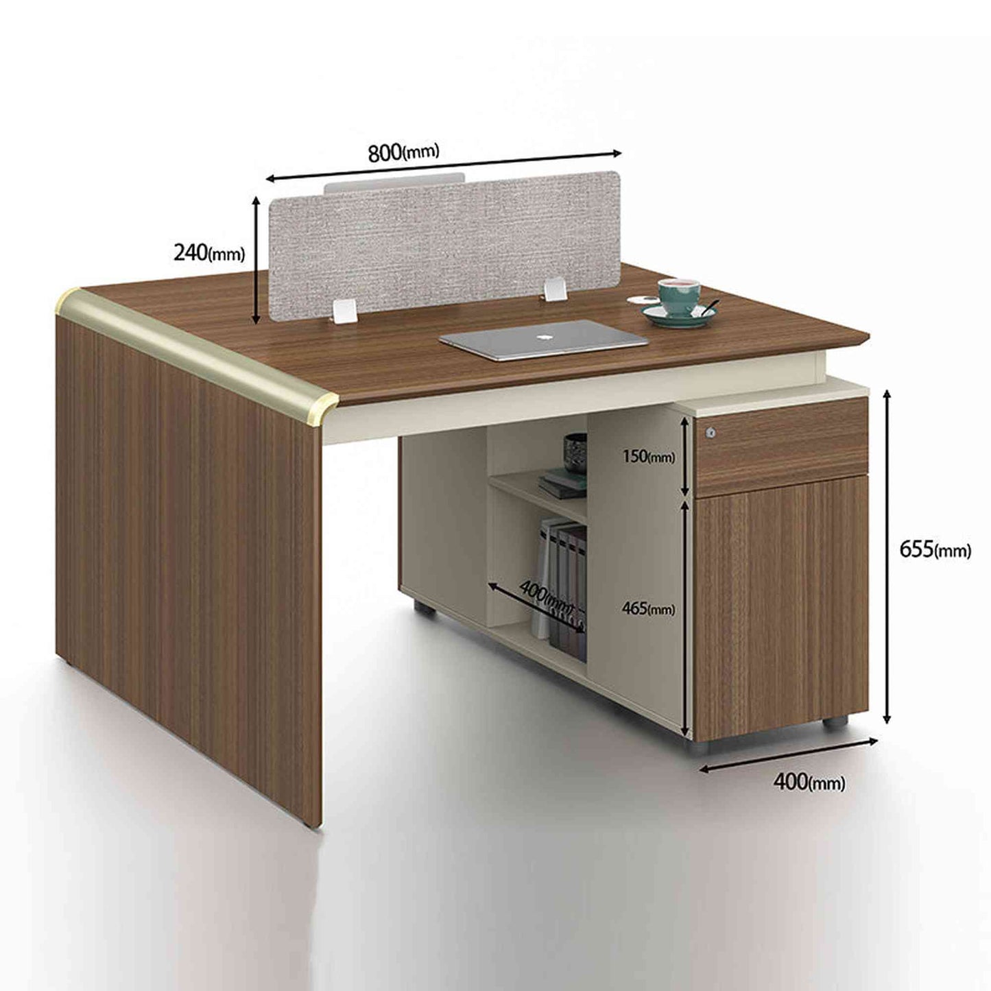 ANDERSON 2 People Back to Back Workstation 1.2M - Hazelnut & Beige
