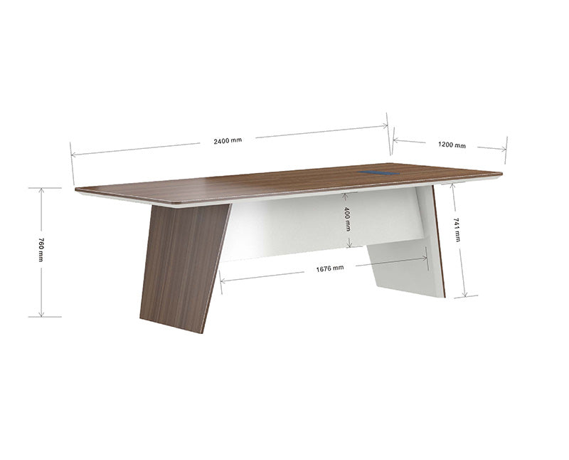 ANDERS Boardroom Table 240cm - Hazelnut & Beige