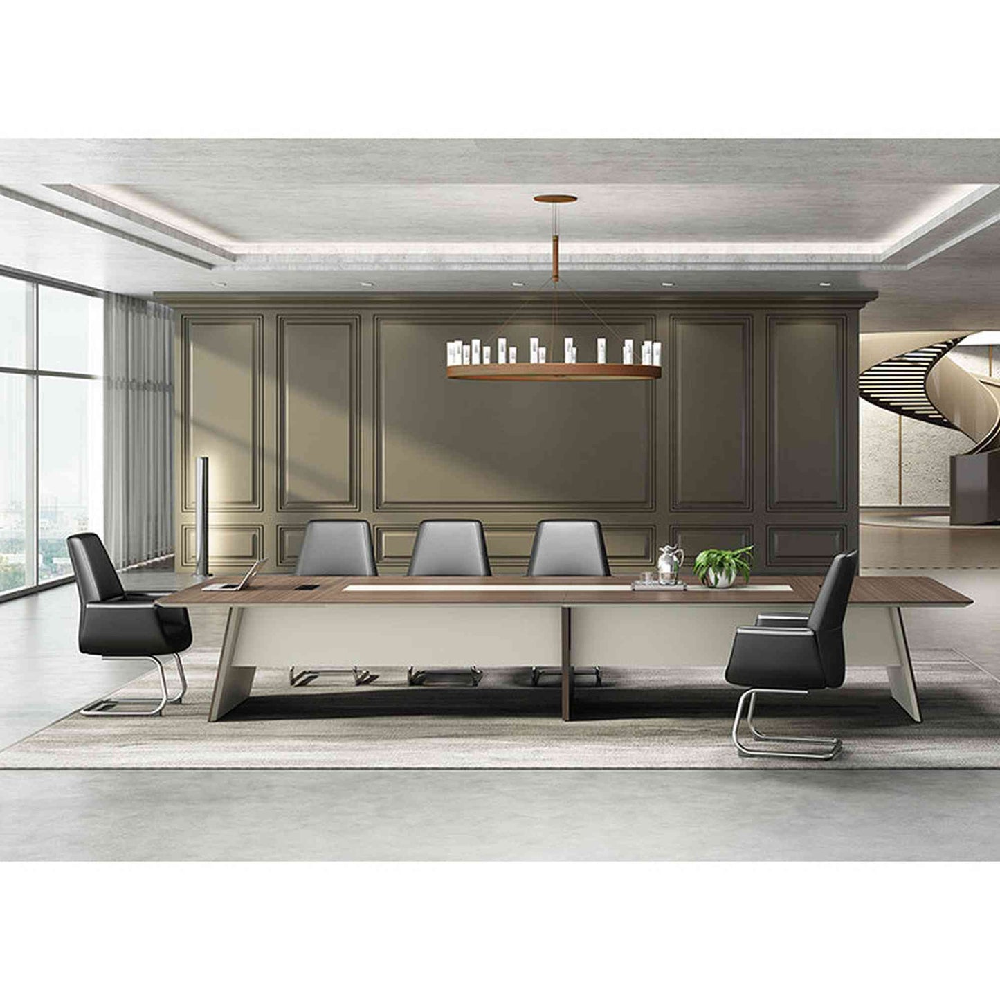 ANDERS Boardroom Table 320cm - Hazelnut & Beige