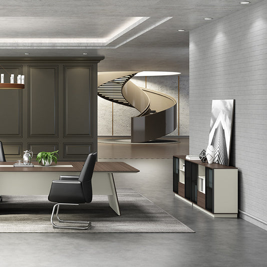 ANDERS Credenza Cabinet 120cm - Hazelnut & Beige