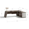 ANDERS Executive Desk Reversible Return 2.4M - Hazelnut & Beige