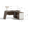 ANDERS Executive Desk Reversible Return 1.4M - Hazelnut & Beige
