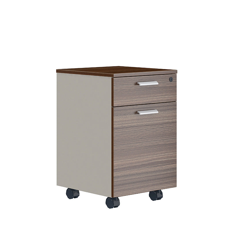 ANDERS Mobile Drawer Cabinet 40cm - Hazelnut & Beige