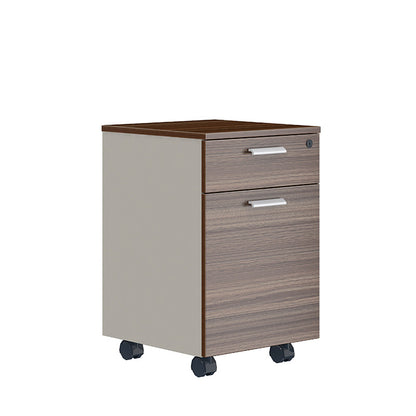 ANDERS Mobile Drawer Cabinet 40cm - Hazelnut & Beige
