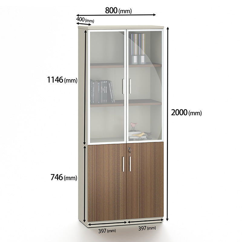 ANDERSON 2 Door Display Unit 80cm - Hazelnut & Beige