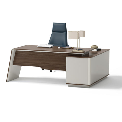 ANDERS Executive Desk Reversible Return 2.0M - Hazelnut & Beige