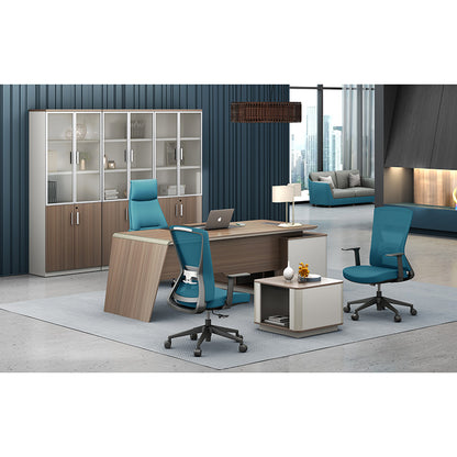 ANDERS Executive Desk Reversible Return 2.0M - Hazelnut & Beige