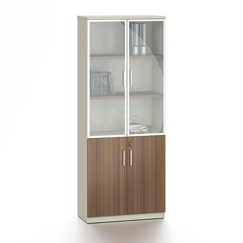 ANDERSON 2 Door Display Unit 80cm - Hazelnut & Beige