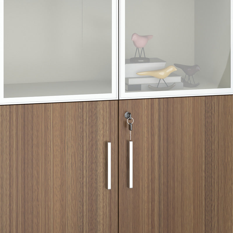 ANDERSON 2 Door Display Unit 80cm - Hazelnut & Beige