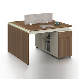 ANDERSON 2 People Back to Back Workstation 1.2M - Hazelnut & Beige