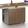 ANDERSON 2 People Workstation 2.4M - Hazelnut & Beige