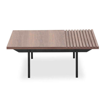 TOZZI Square Coffee Tables 85cm - Walnut & Black