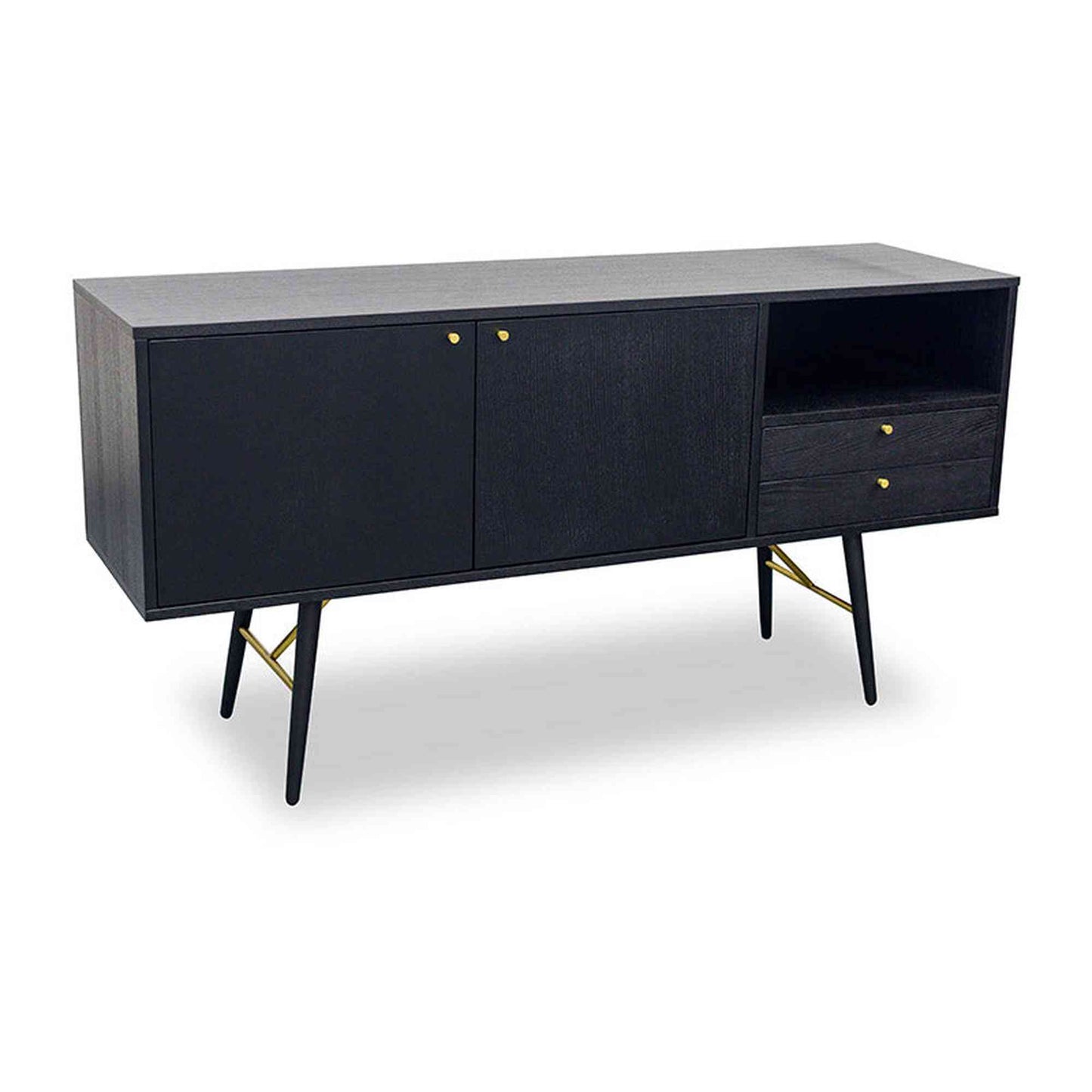 OMARI Sideboard 160cm - Black,Dining Room Furniture,Sideboards,Modern Furniture