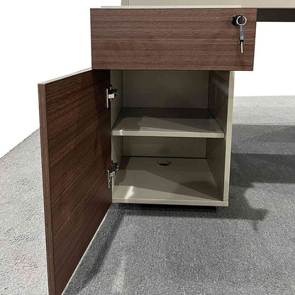 ANDERSON 2 People Back to Back Workstation 1.2M - Hazelnut & Beige