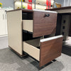 ANDERSON Executive Desk 1.6M Reversible - Hazelnut & Beige
