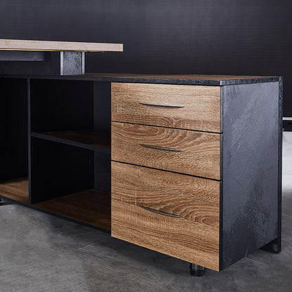 ADRIANO Reversible Executive Office Desk 160-180cm - Light Brown