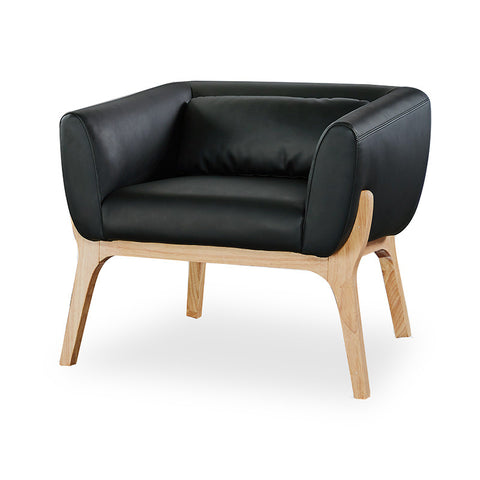 Osric Office Lounge Chair - Ash & Black PU Leather