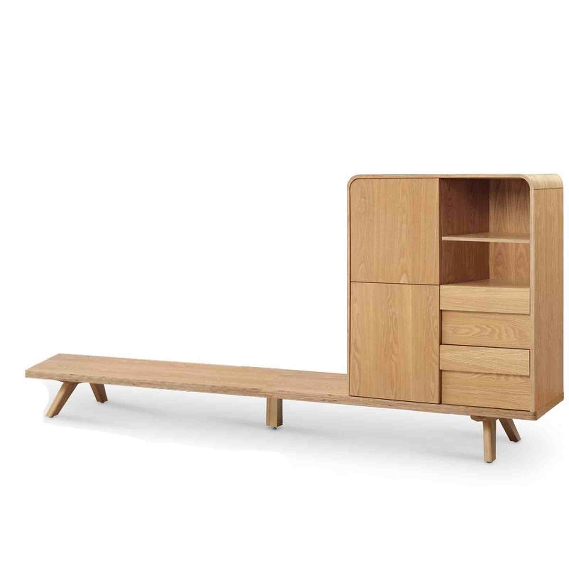 FINLEY TV Entertainment Wall Unit 1.8M - Natural,Living Room Furniture,Entertainment Units,Modern Furniture