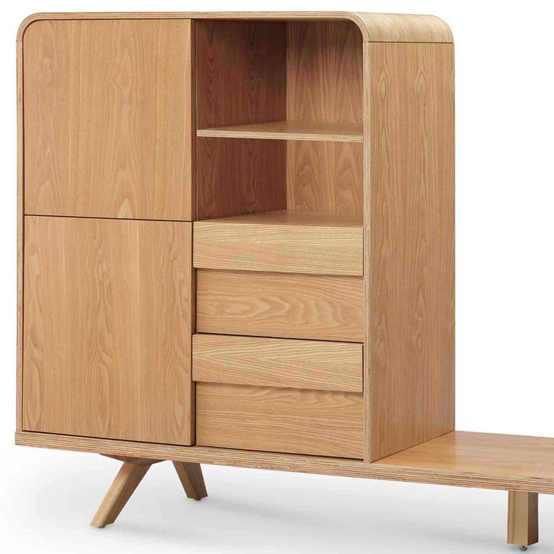 FINLEY TV Entertainment Wall Unit 1.8M - Natural,Living Room Furniture,Entertainment Units,Modern Furniture