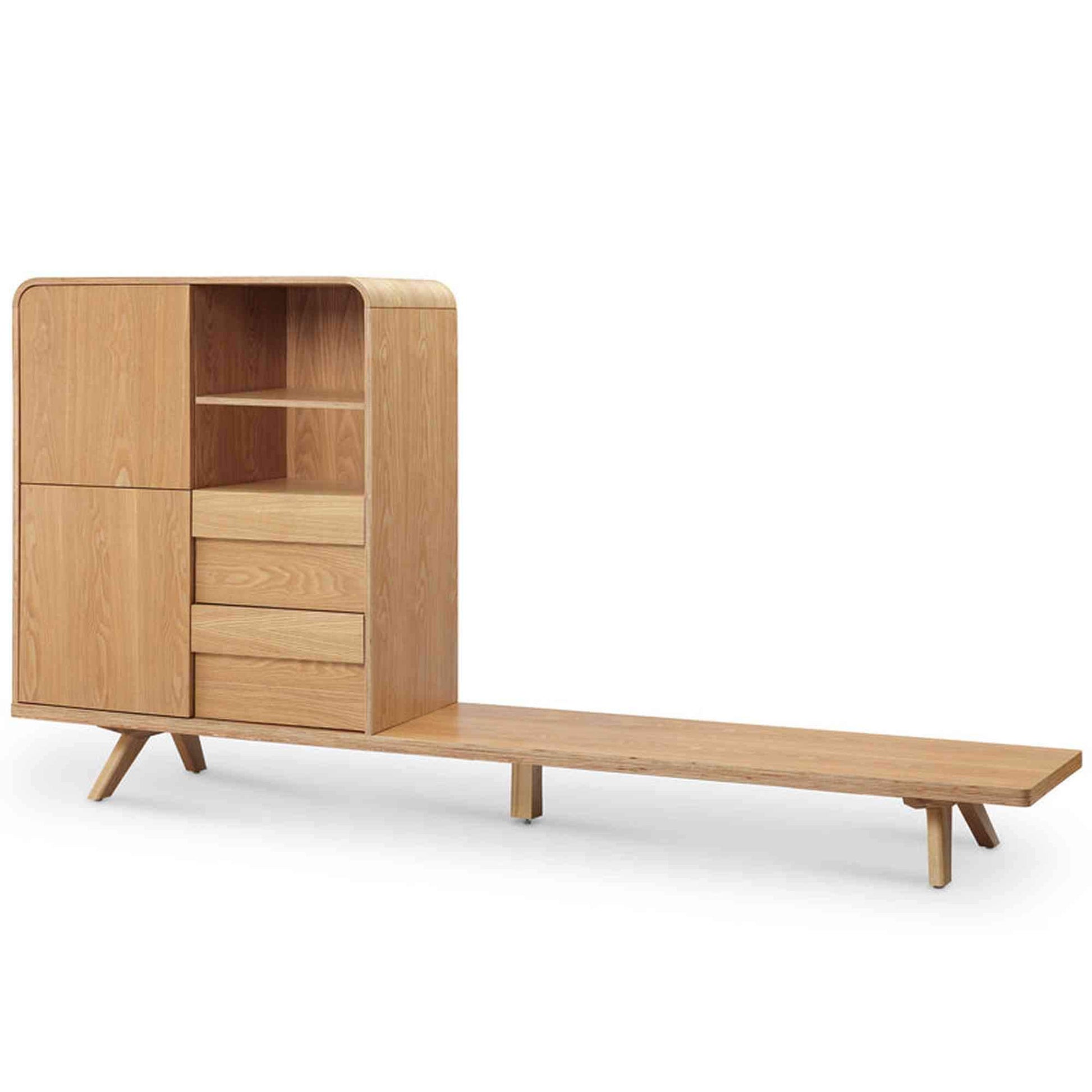 FINLEY TV Entertainment Wall Unit 1.8M - Natural,Living Room Furniture,Entertainment Units,Modern Furniture