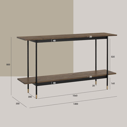 HAMILTON Console Table Solid Acacia Wood 140cm - Toffee