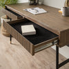 HAMILTON Study Desk Oak & Acacia Veneer 140cm - Toffee