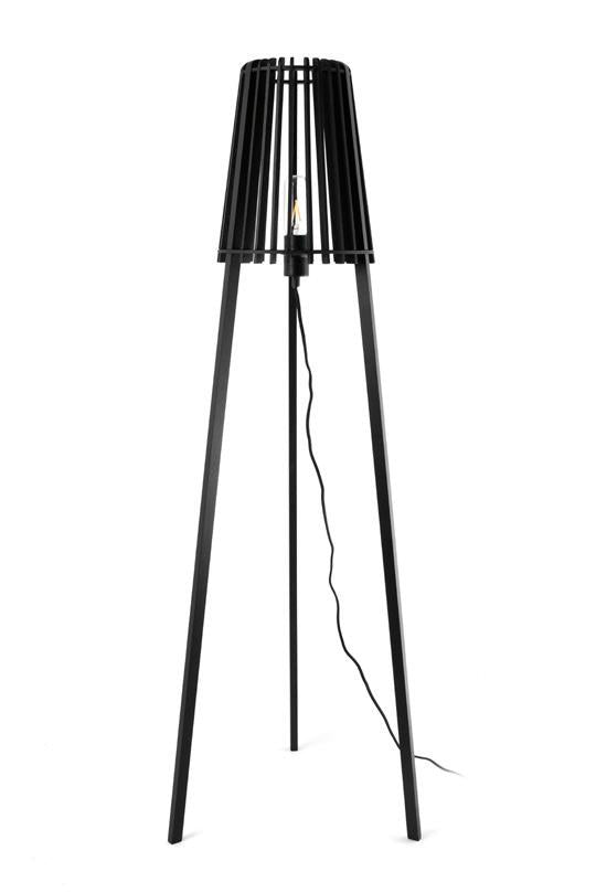 Fidel Timber Floor Lamp 1.3M - Black,Home Decor,Lighting,Floor Lamps,Modern Furniture