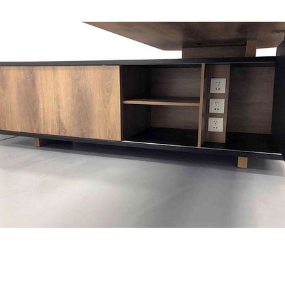 EASTON Executive Office Desk with Left Return 2.2M - Mahogany Black,Office Furniture,Desks,Featured Products,Modern Furniture