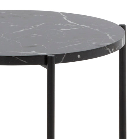 JADEN Side Table Small 45cm - Black & White,Living Room Furniture,Coffee Tables,Occasional Tables,Modern Furniture