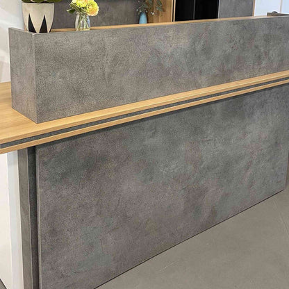 JARIN Reception Desk 2.4M Left Panel - Carbon Grey & White Colour