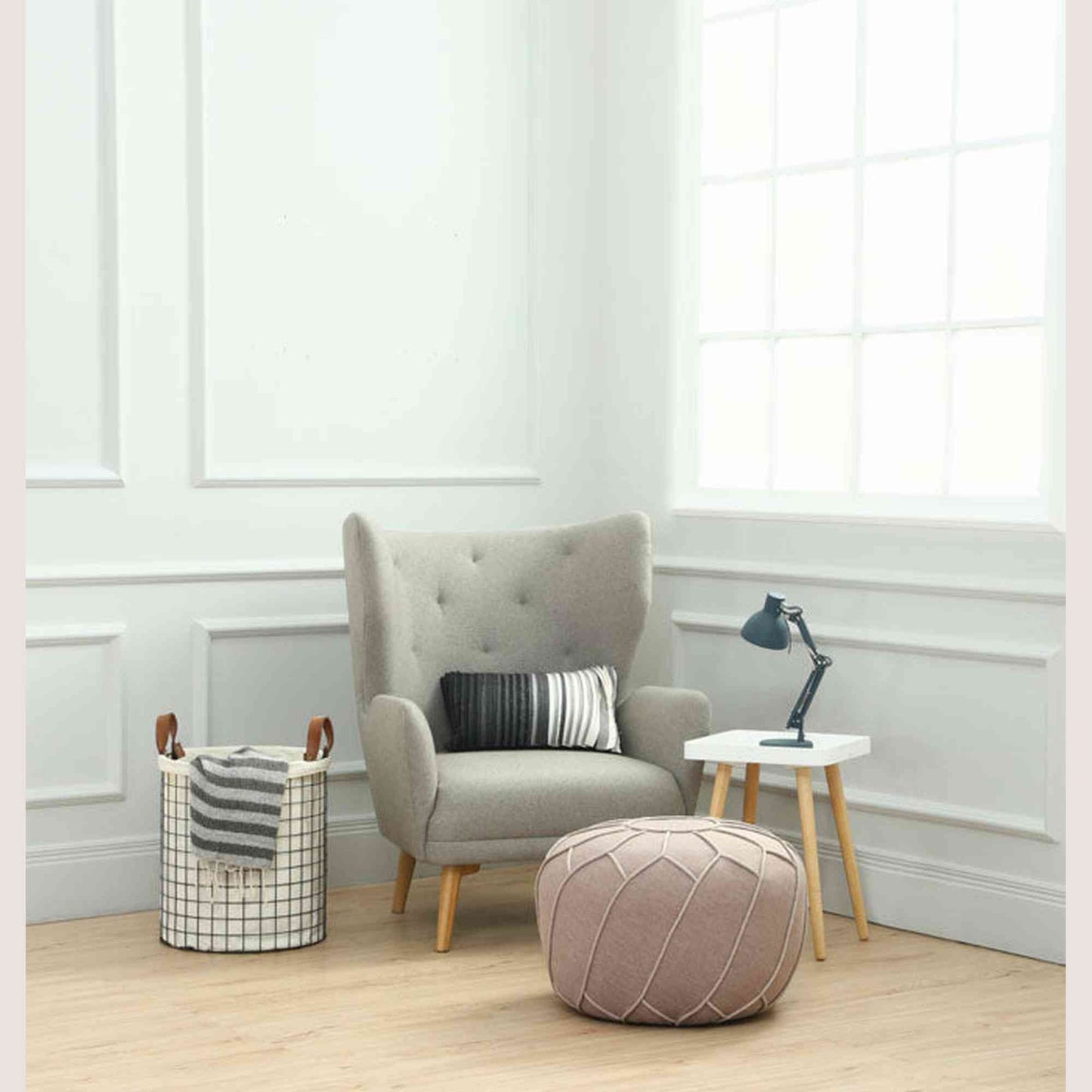 Saturn Ottoman - 61cm - Grey,Living Room Furniture,Lounges,Ottomans,Modern Furniture