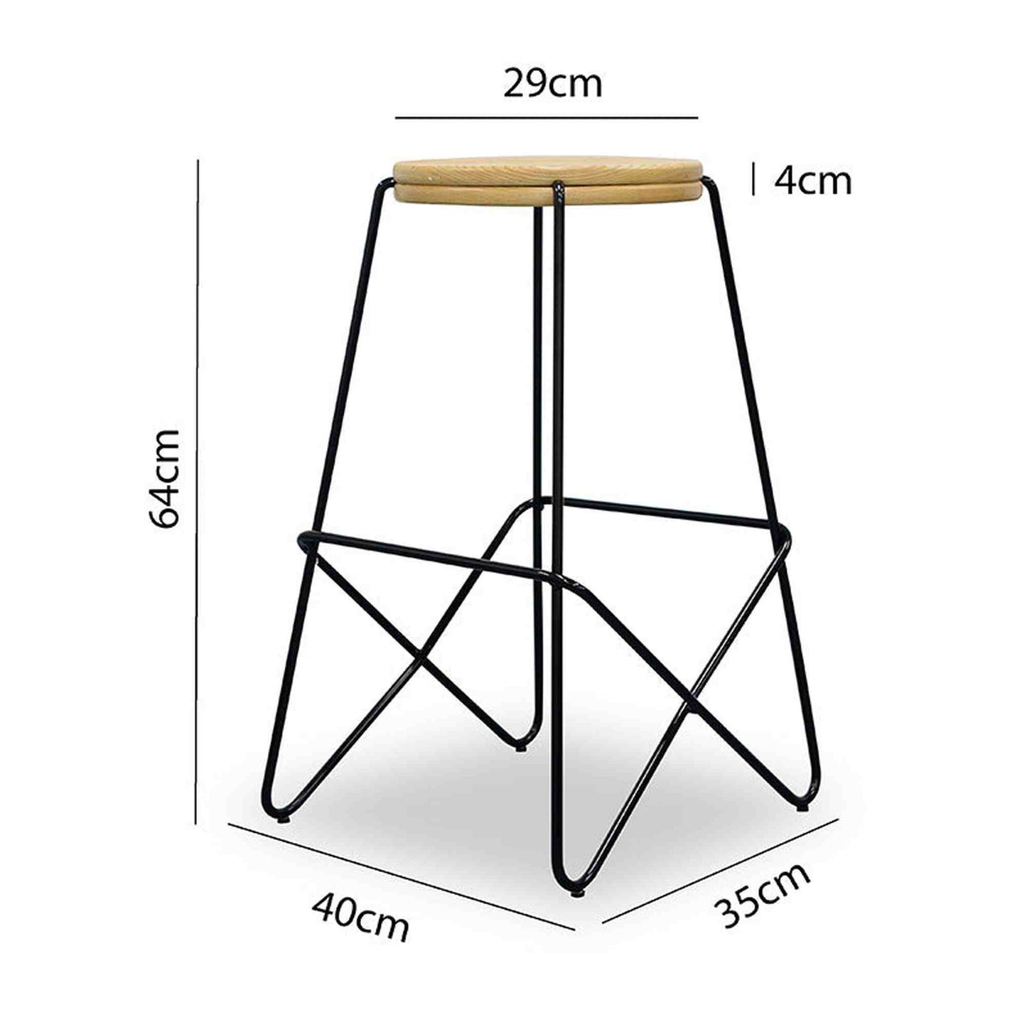 LARK Wooden Topped  Counter Stool,Dining Room Furniture,Stools,Modern Furniture