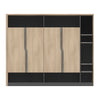 BAXTER Display Cabinet 190cm - Acacia & Carbon Grey