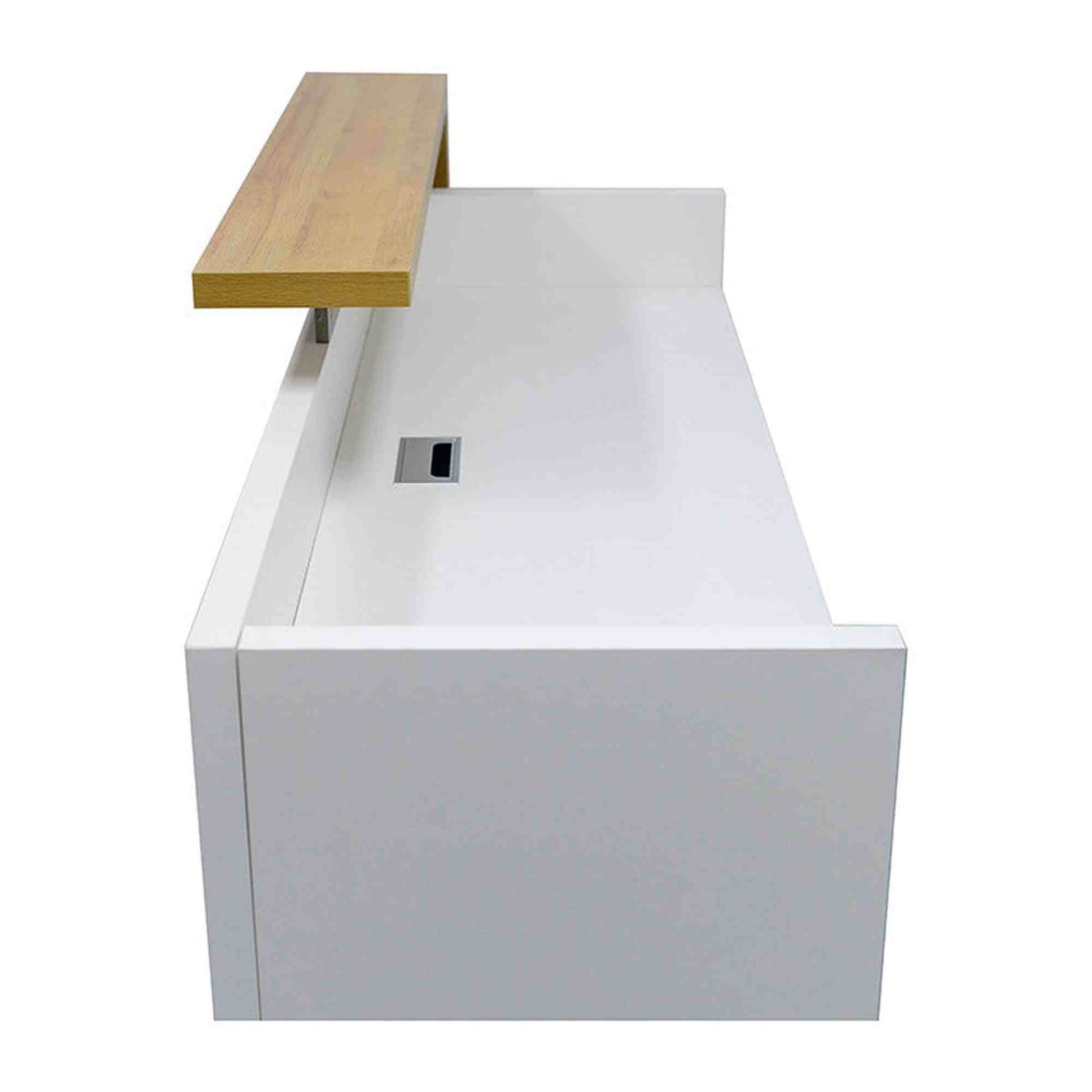 ZIVA Reception Desk 1.8M with Left Panel - White,Office Furniture,Reception Desks,Modern Furniture
