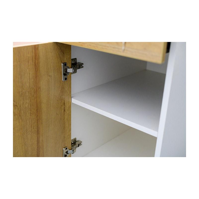 ZIVA Reception Desk 2.4M with Right Panel - Oak & White