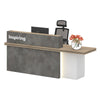 JARIN Reception Desk 2.4M Right Panel - Carbon Grey & White Colour