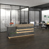 KERAN  Reception Desk 2.44M Left Panel - Acacia & Carbon Grey Colour