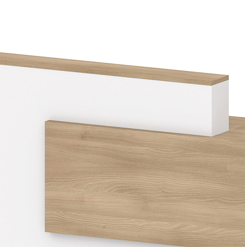 HELMER Reception Desk 1.8M Right Panel - Oak & White