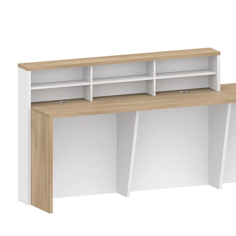 HELMER Reception Desk 1.8M Left Panel - Oak & white