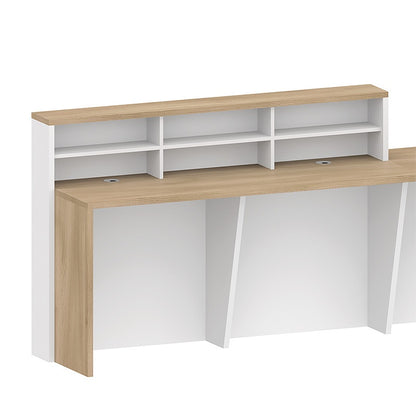 HELMER Reception Desk 1.8M Left Panel - Oak & white