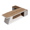 HUGO Executive Office Desk + Left Return - 240cm - Walnut + Ivory