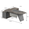 MADDOK Executive Desk with Right Return 200cm - Chocolate & Charcoal Grey