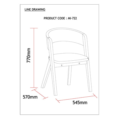 ALESSA Dining Chair - Blue,Dining Room Furniture,Dining Chairs,Armchairs,Modern Furniture