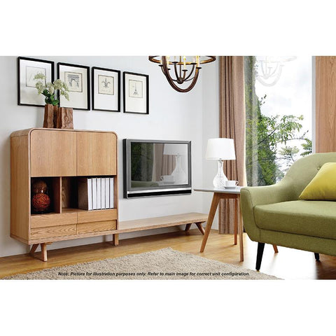 FINLEY TV Entertainment Wall Unit 1.8M - Natural,Living Room Furniture,Entertainment Units,Modern Furniture