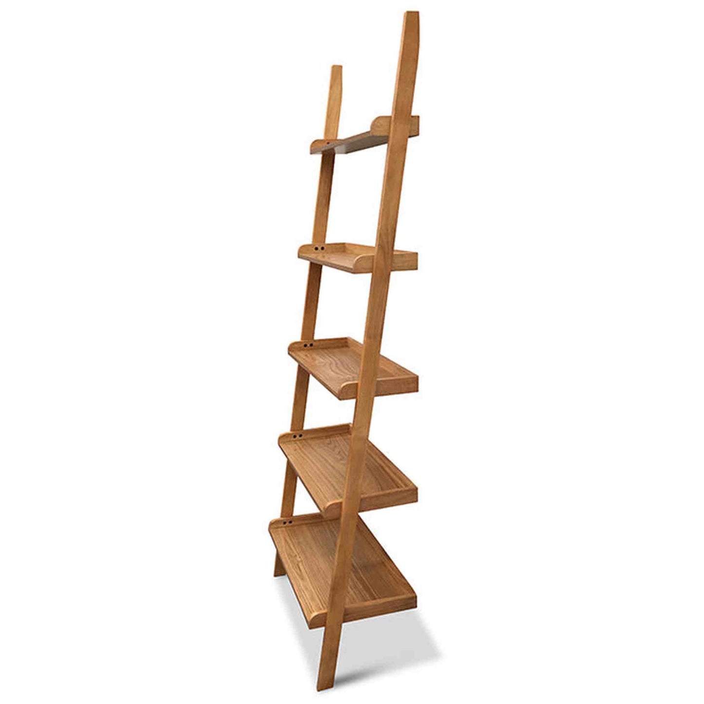 Milt Leaning Bookcase - Natural Oak,Living Room Furniture,Bookshelves & Cupboards,Modern Furniture
