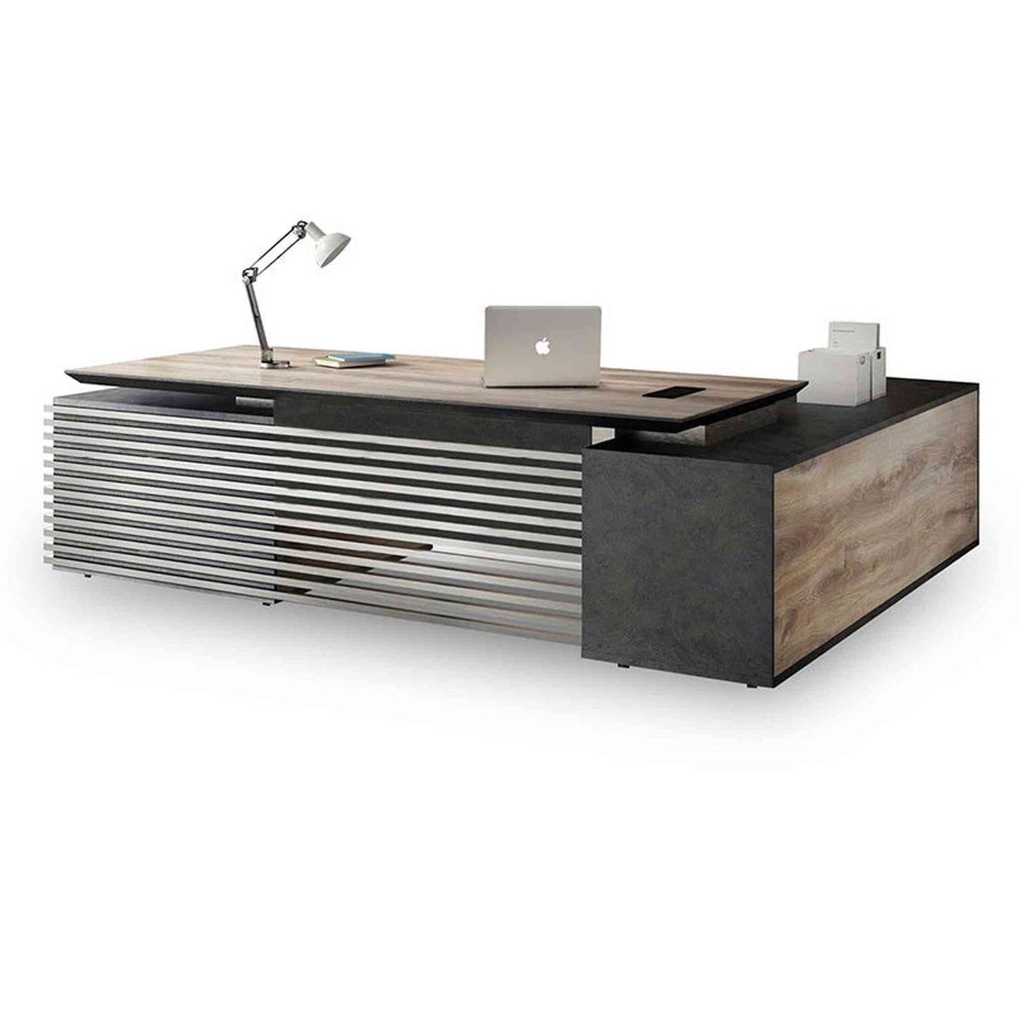 PHOENIX Executive Office Desk with Left Return 2.8M - Mahogany Black,Office Furniture,Desks,Featured Products,Modern Furniture